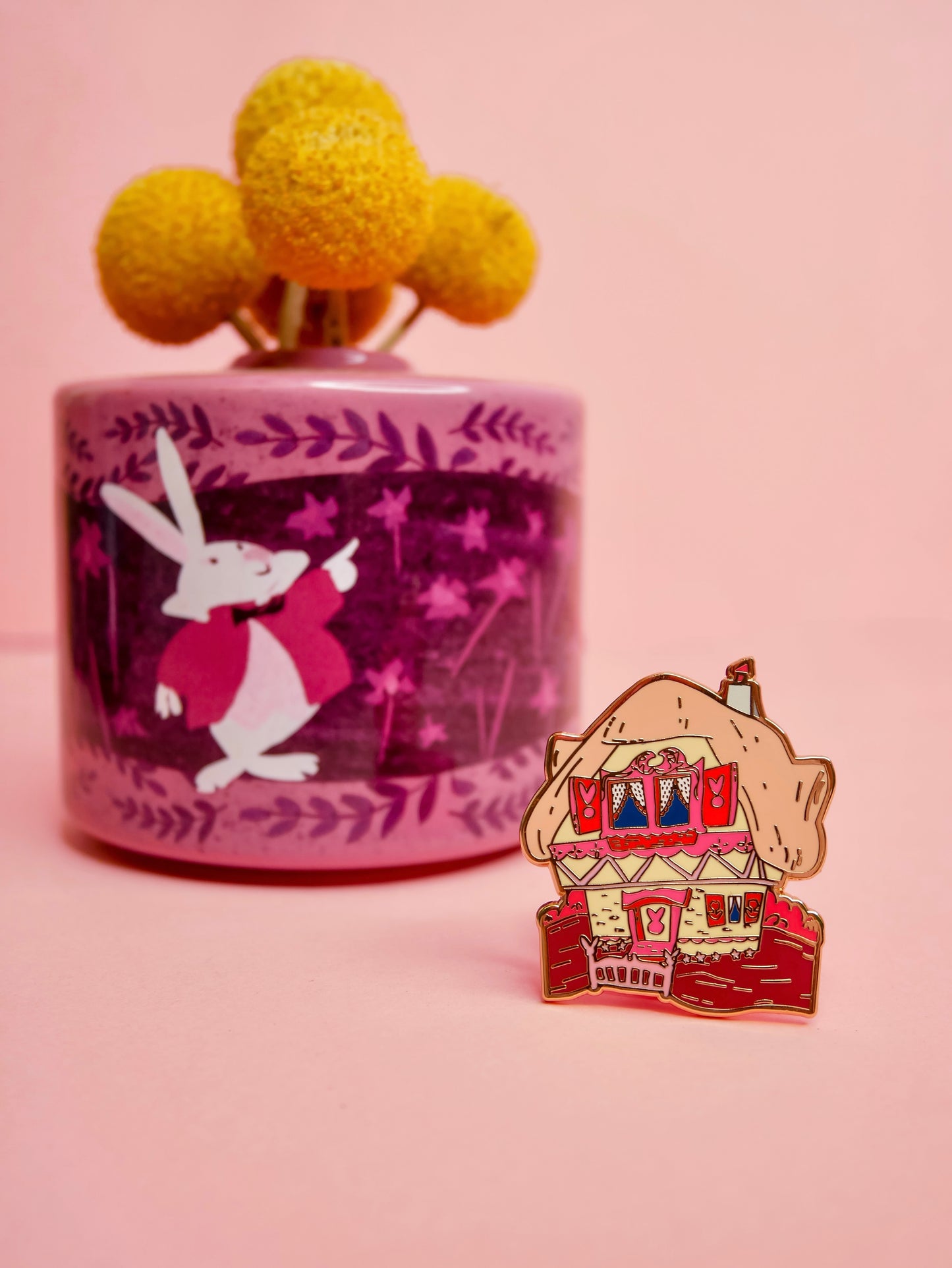 White Rabbit's House Enamel Pin