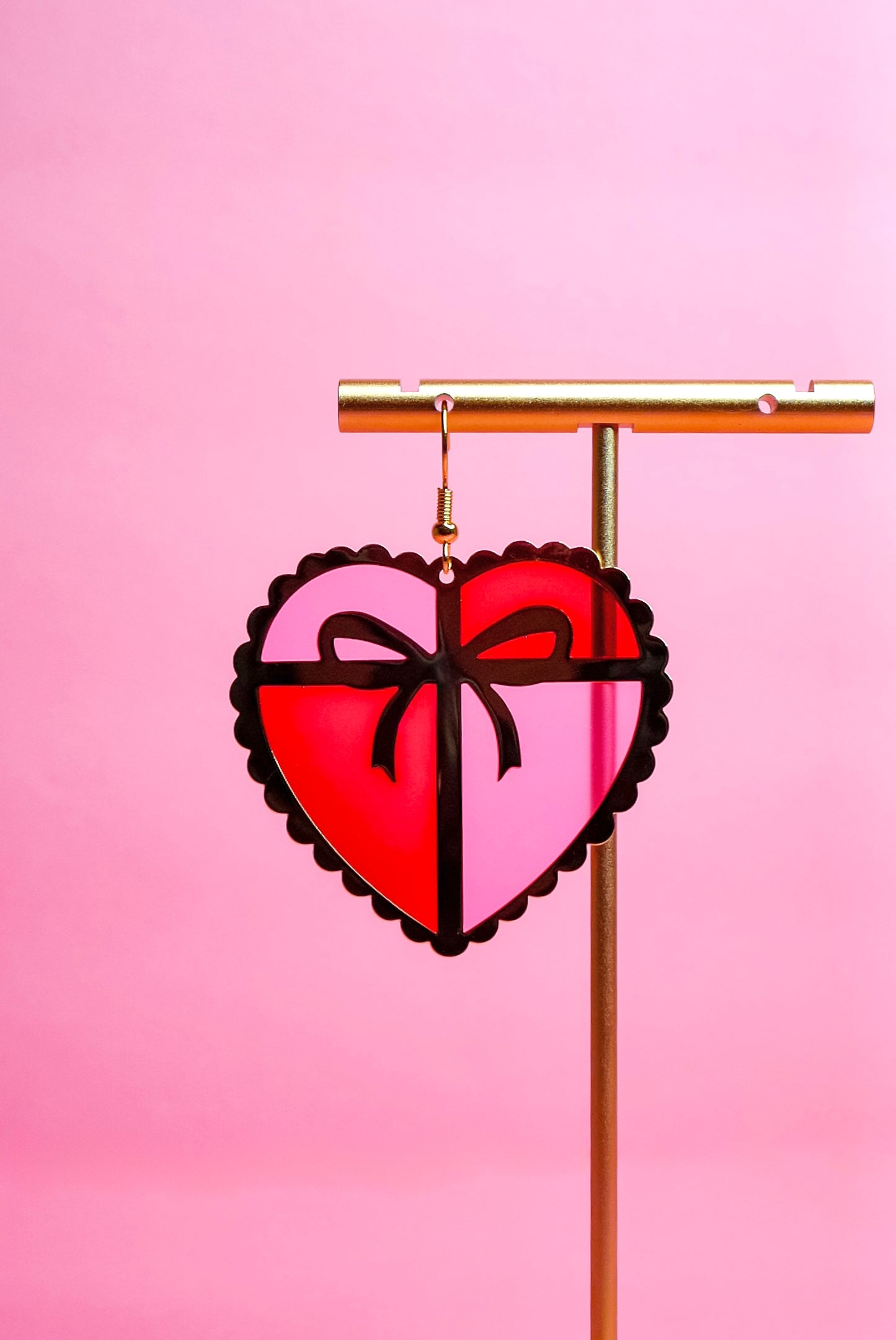 Translucent Heart (Pink/Red) Earrings