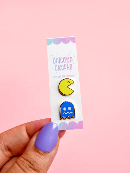 Glow-in-the-Dark PacMan and Ghost Earrings