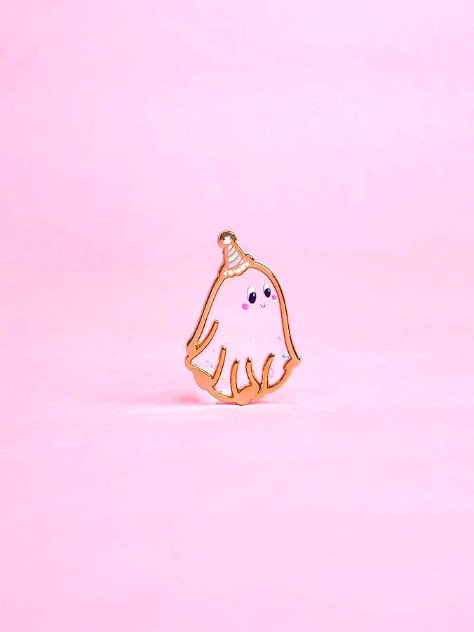 Clear Party Ghostie - Second Edition Enamel Pin