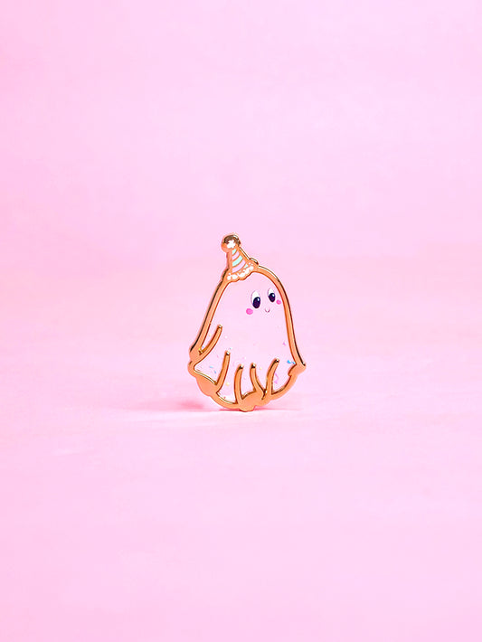 Clear Party Ghostie - Second Edition Enamel Pin