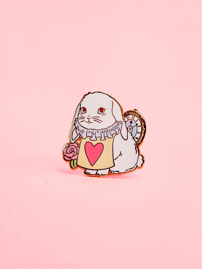 White Rabbit Enamel Pin