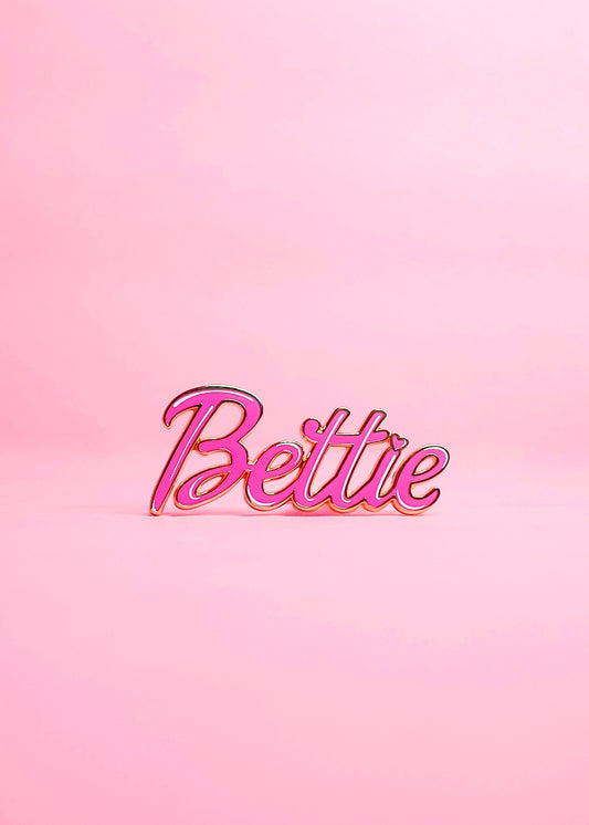 Bettie Page Name Enamel Pin