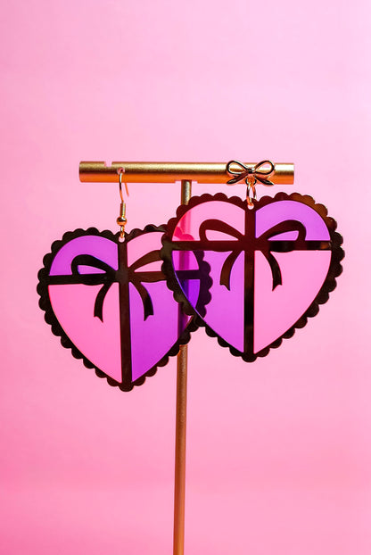 Translucent Heart (Purple/Pink) Earrings