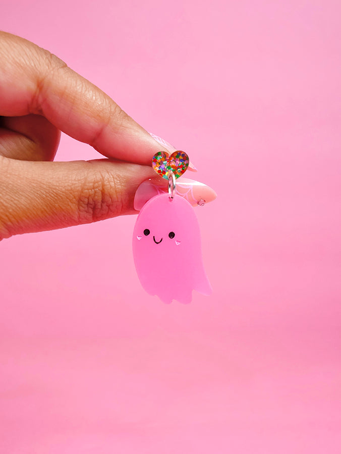 Glow-in-the-Dark Ghostie (Pink) Earrings