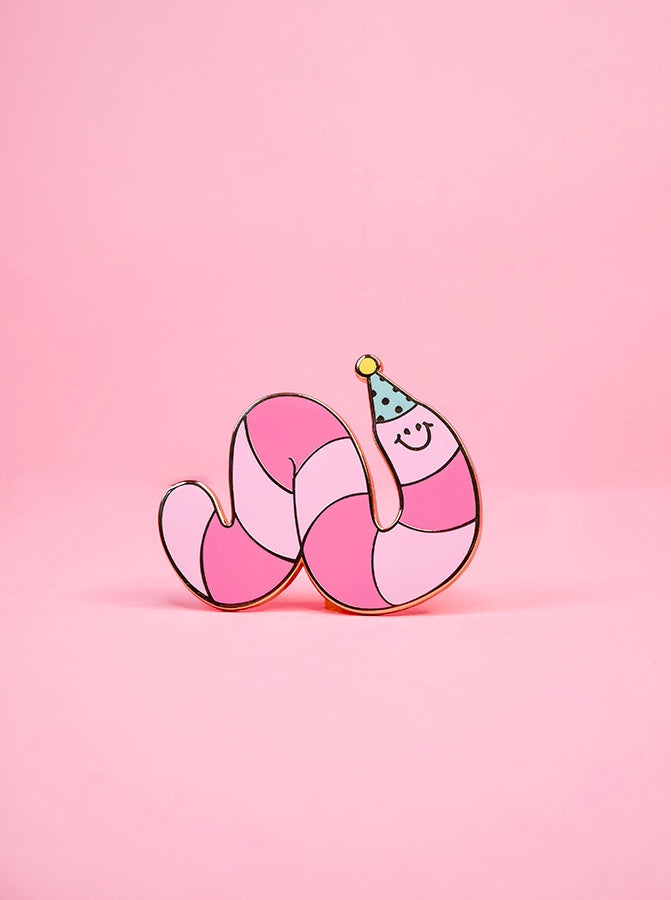 Party Worm Enamel Pin