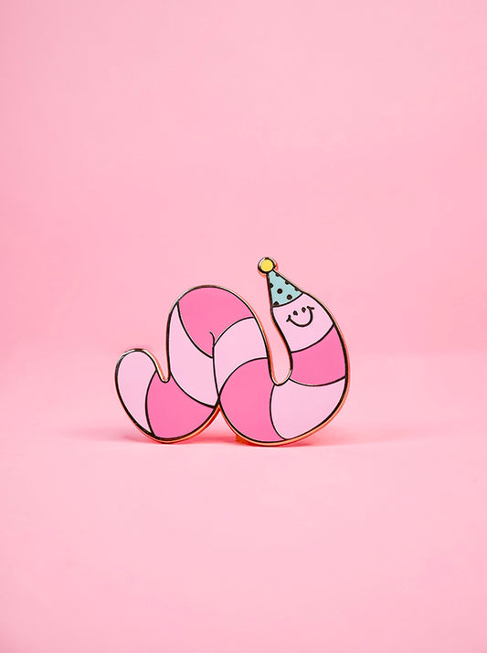 Party Worm Enamel Pin