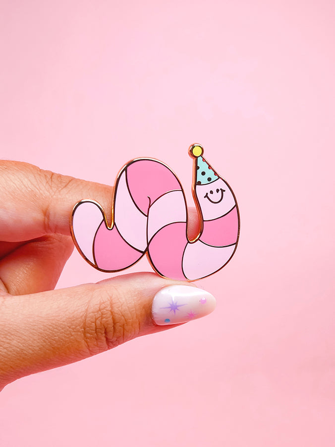 Party Worm Enamel Pin