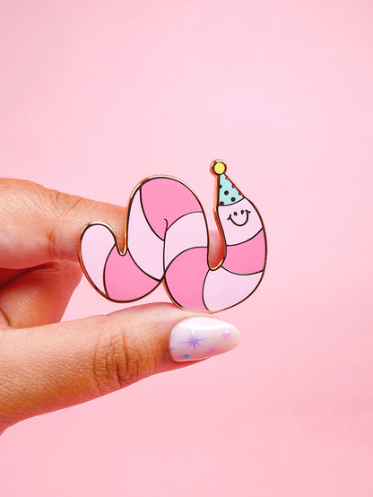 Party Worm Enamel Pin