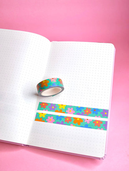 Teal Floral Washi Tape