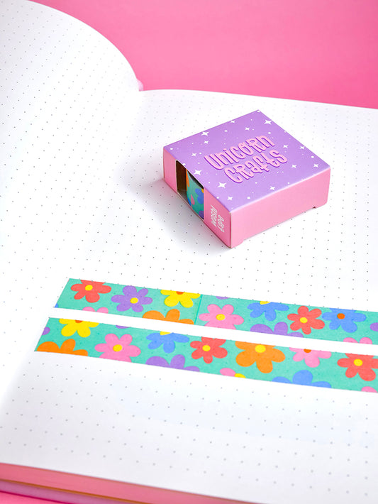 Teal Floral Washi Tape